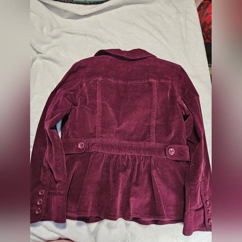 Burgundy Velvet Women's Jacket - Picture 4 of 4